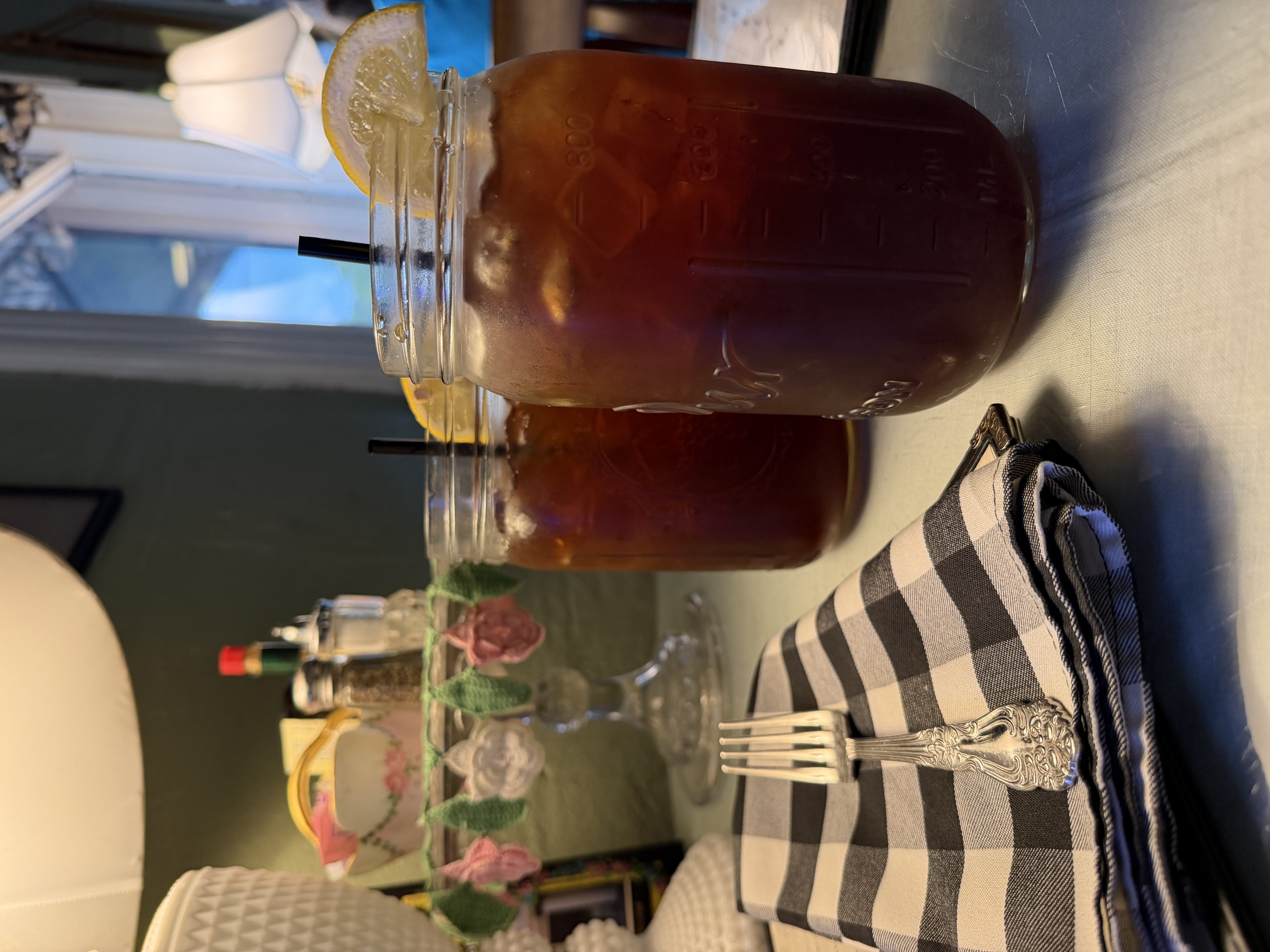 Sweet tea glasses on a table setting