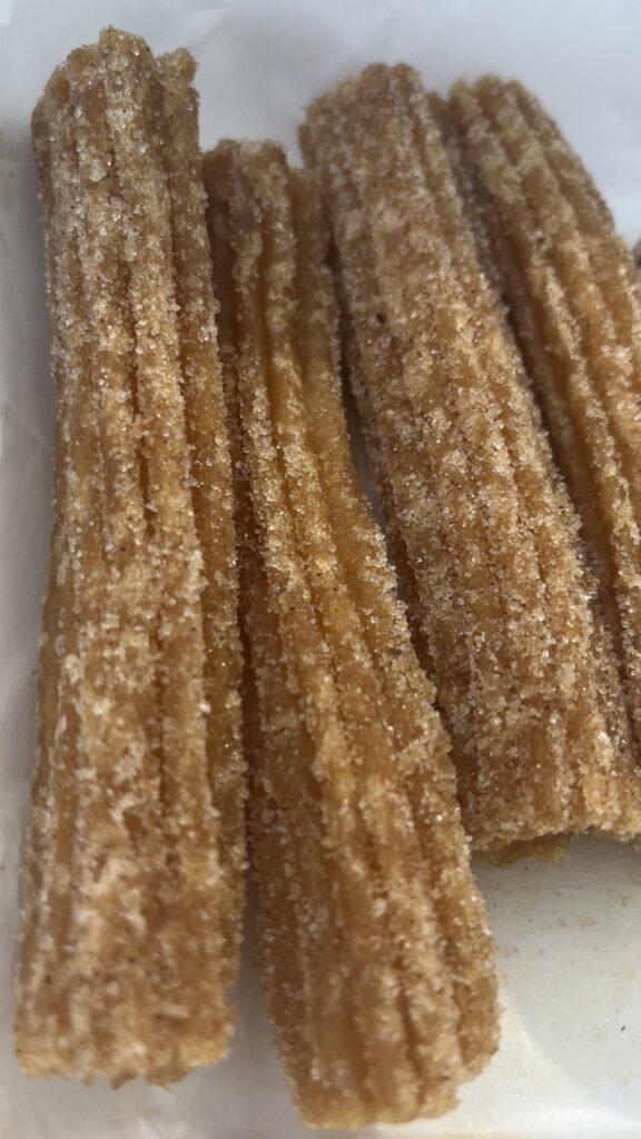 Cinnamon-sugar churros from Taqueria La Famosa.