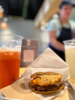 Colorful drinks and food on a plate from Candelaria 